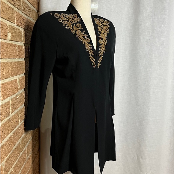 VTG Daymor Couture black Embellished Tunic - size 6 - Picture 10 of 10